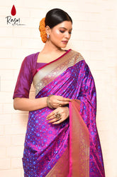 Tanchoi Banarasi Handloom Saree With Jaal